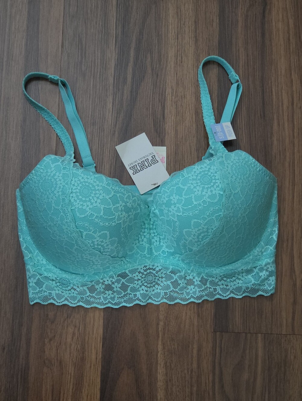 PINK Victoria's Secret Lace Bralette in Teal
